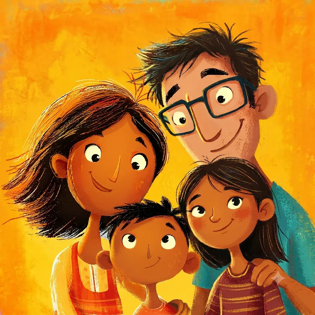 Rakesh and family storytellers of Jonah and the Fish